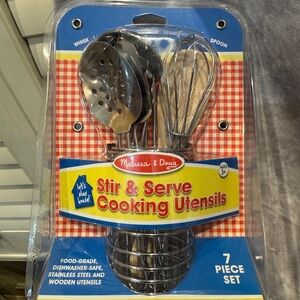 Melissa & Doug Silver Stir & Serve Utensils 7 Piece Set